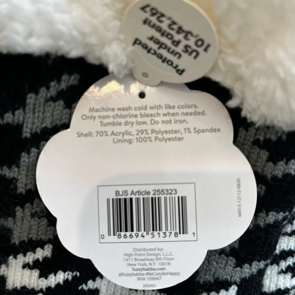 Fuzzy Babba Women’s Slipper Socks Animal Cat Dog Herringbone Faux Fur Non Slip